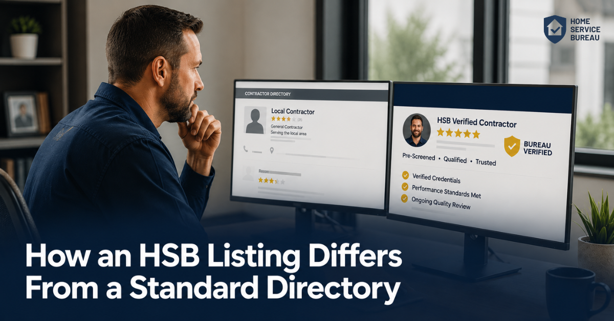 HSB listing vs directory listing Ontario contractors