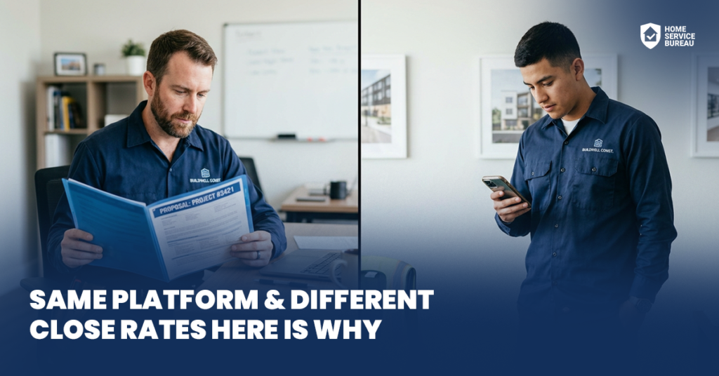 GTA contractors close rate difference same platform