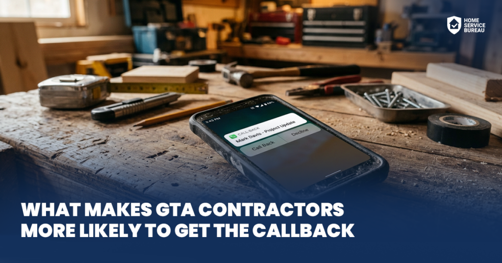 GTA contractors homeowner callback rate