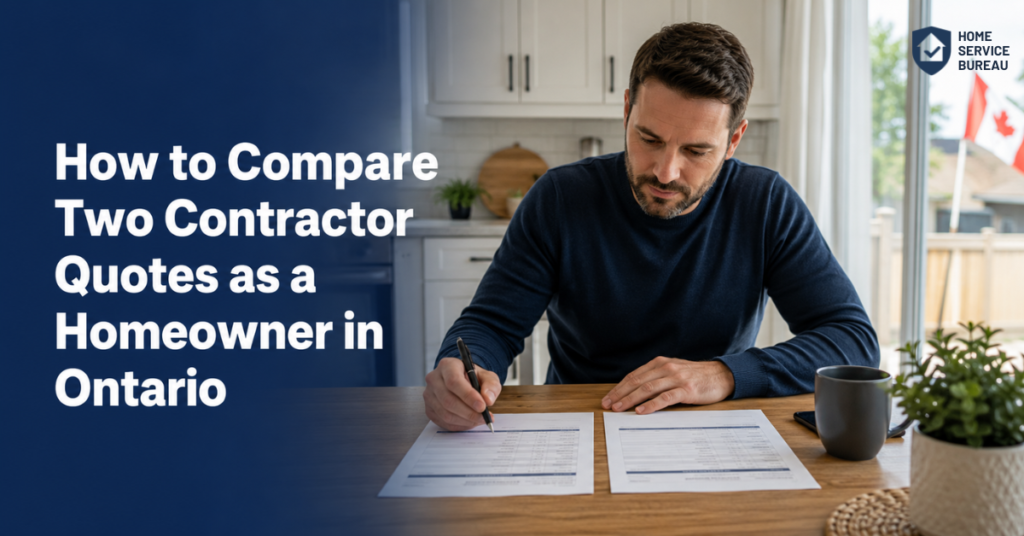 compare contractor quotes Ontario homeowner