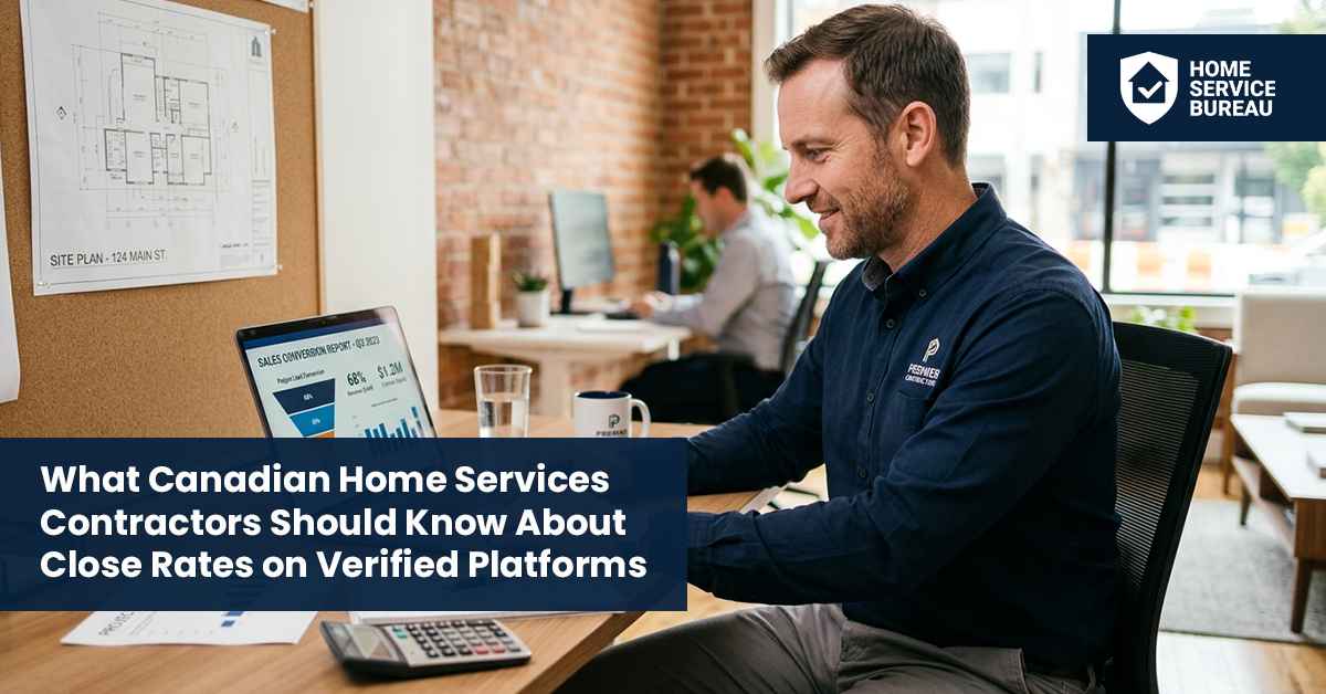 Canadian home services contractor close rate verified platform