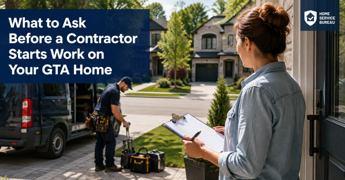 questions to ask contractor before work GTA