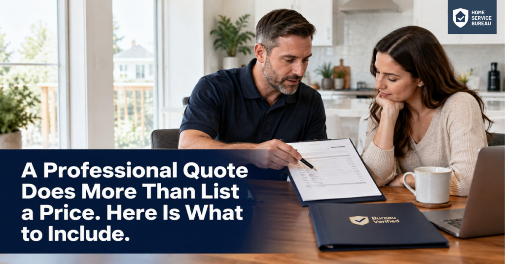 Canadian home services contractor professional quote