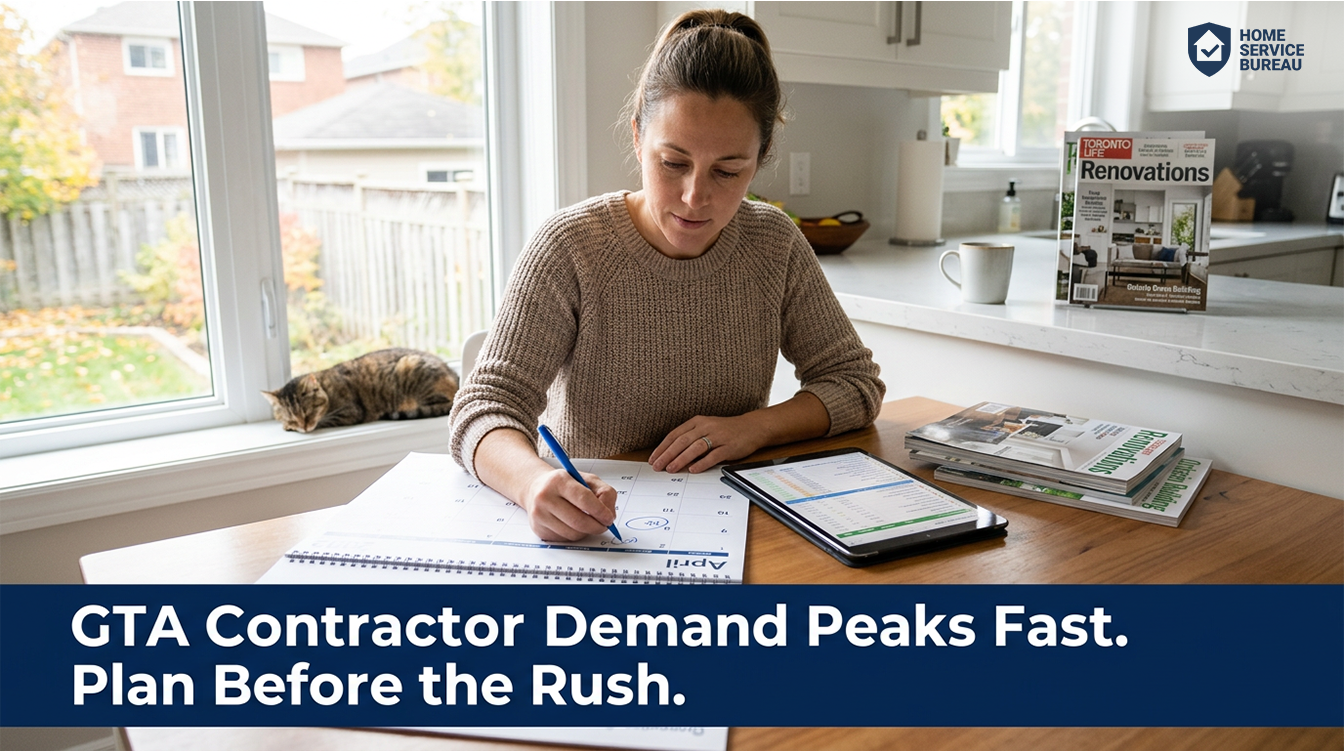 seasonal contractor availability GTA homeowner