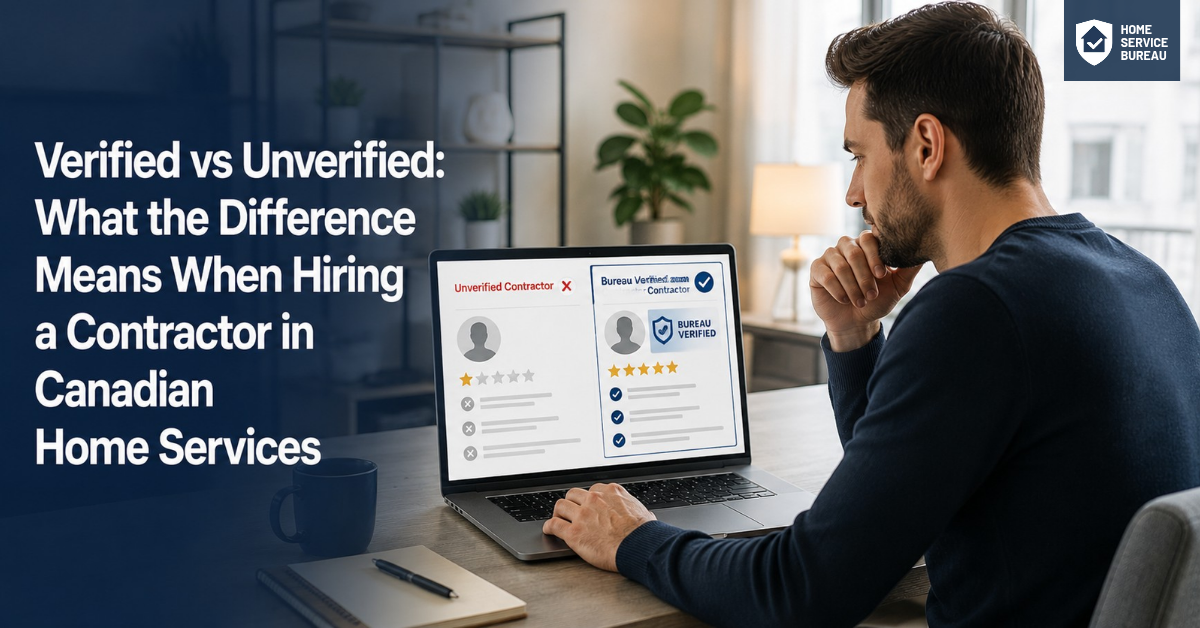verified vs unverified contractor Canadian home services