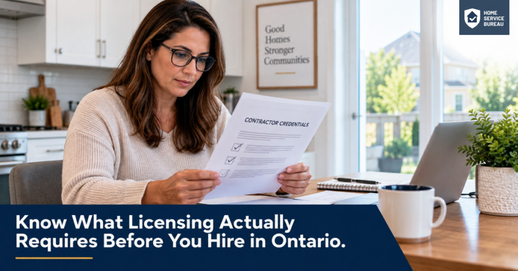 Ontario homeowner contractor licensing requirements